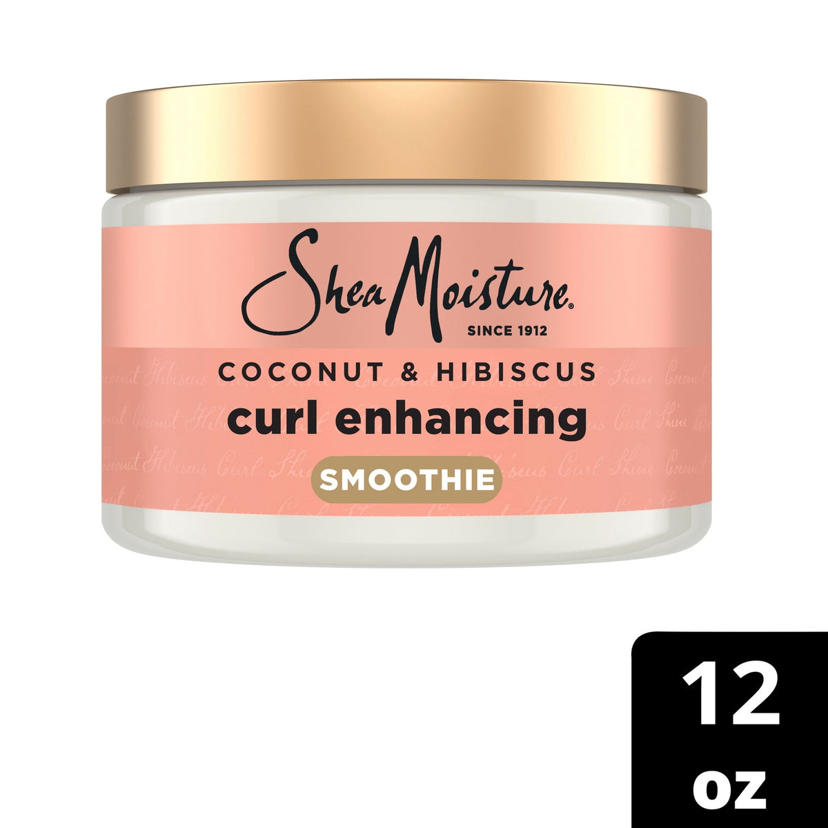 SheaMoisture Curl Enhancing Smoothie Hair Cream To Soften & Define Curls, Coconut & Hibiscus Sulfate Free & Paraben Free Curl Cream, 12 oz
