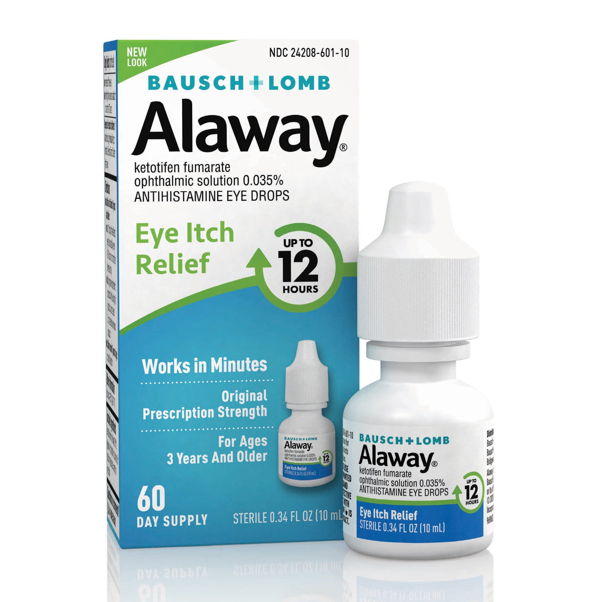 Alaway Allergy Eye Drops for Dry Itchy Eyes with Antihistamine that Works in Minutes, 0.34 fl oz