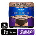 Always Discreet Boutique Incontinence Underwear, Maximum Protection, XL, Black, 16 Count