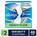 Always Infinity Feminine Pads, Size 2, Heavy, Wings, Unscented, 46 count
