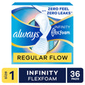 Always Infinity Pads, Size 1, Regular, with Wings, 36 Count