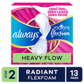 Always Radiant with FlexFoam Pads, Size 2, Heavy, Wings, 13 count