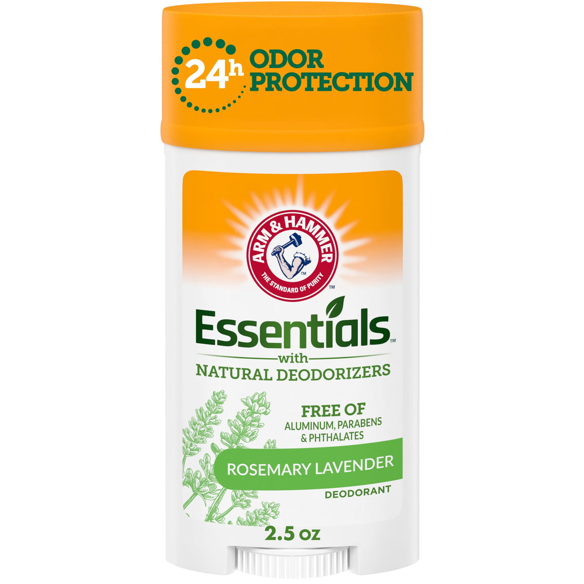ARM & HAMMER Essentials Deodorant, Fresh Rosemary Lavender, Made with Natural Deodorizers, 2.5 oz