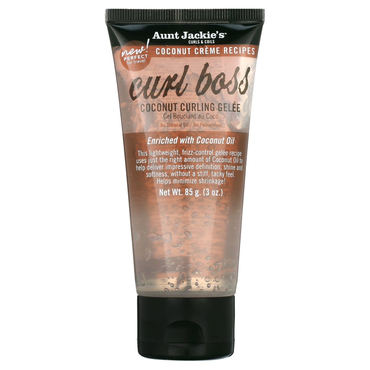 Aunt Jackie's Curls & Coils Curl Boss Coconut Curling Gelée, Travel Size, 3 oz  Moisturizing, Unisex