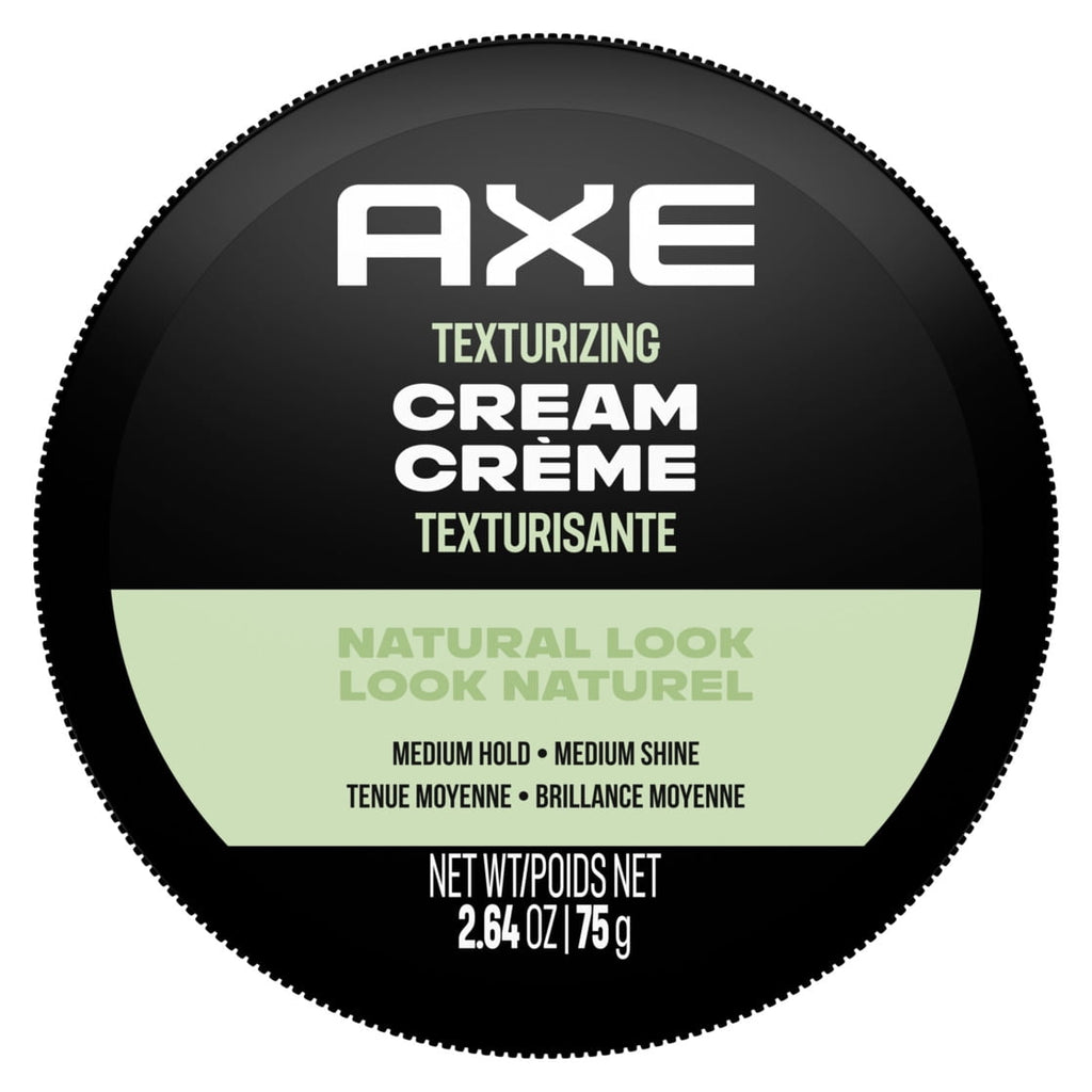 AXE Natural Look Texturizing Hair Pomade Styling Cream for Men Medium Hold, 2.64 oz