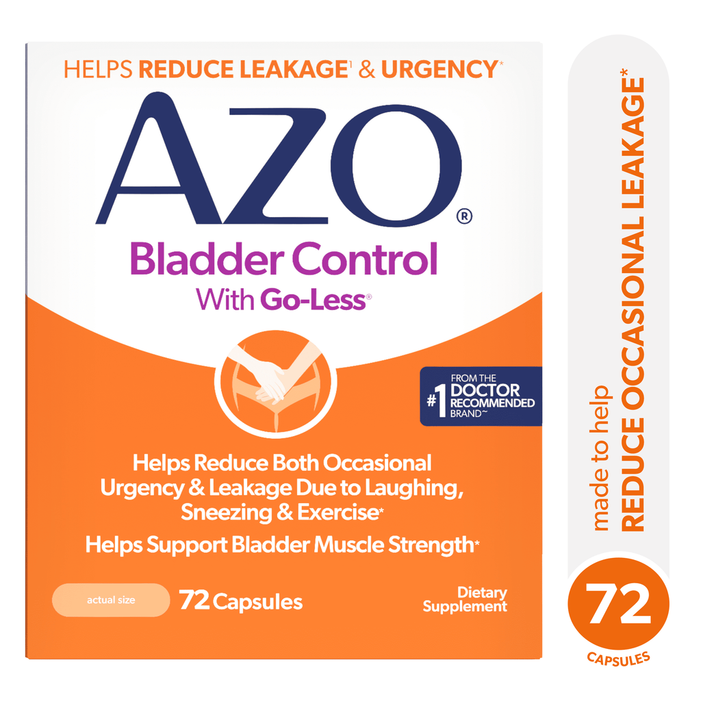 AZO Bladder Control with Go-Less® Blend Daily Supplement, Reduces Urgency & Leakage Naturally with 24-HR Support, 72 Count