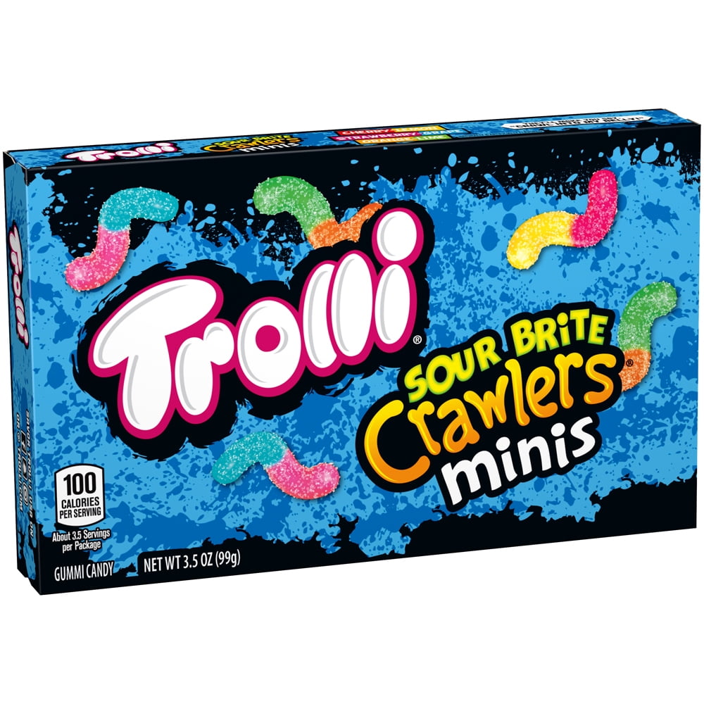 Trolli Sour Brite Crawlers Mini Gummy Candies, 3.5 oz Box