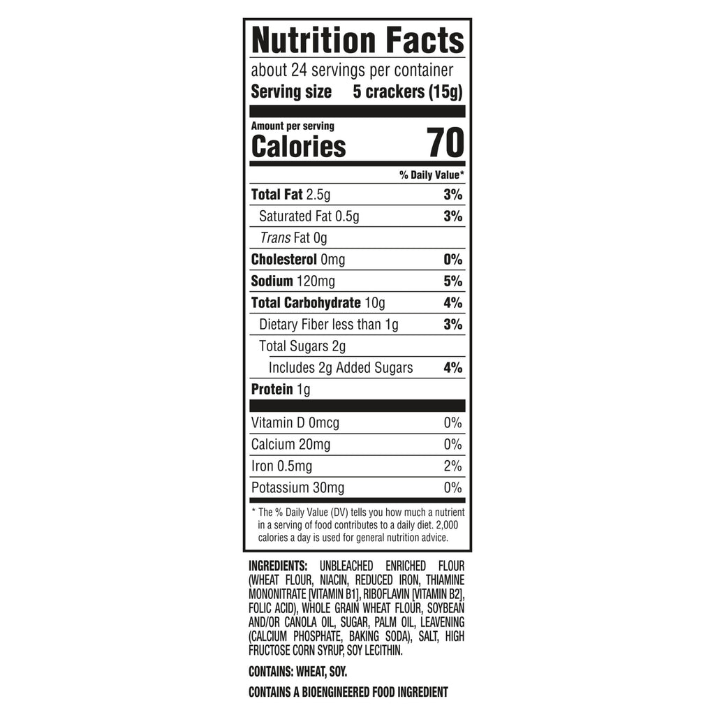 RITZ Whole Wheat Crackers, Snacks for Kids and Adults, Lunch Snacks, 12.9 oz
