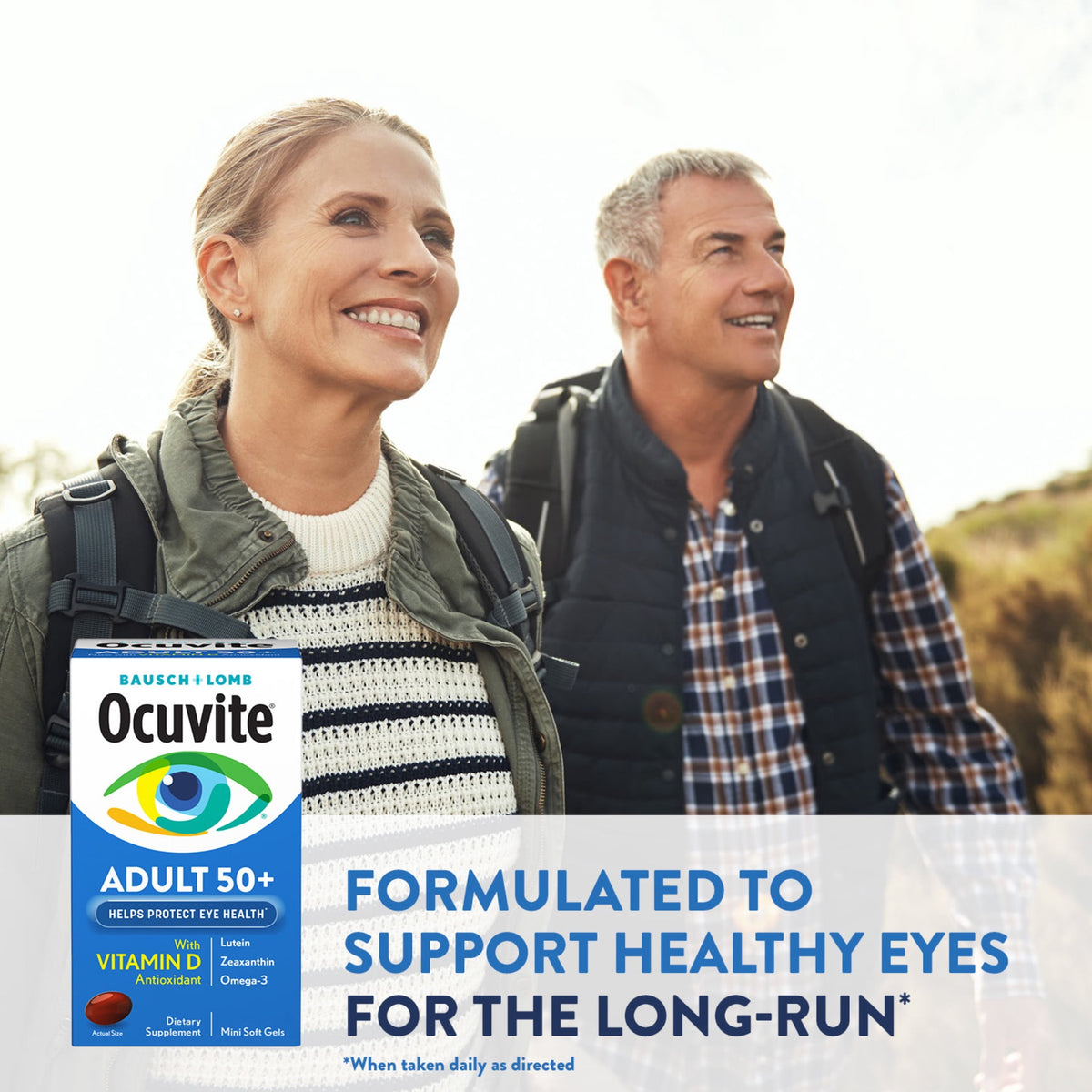 Ocuvite Adult 50 Plus Eye Vitamins and Minerals with Lutein and Zeaxanthin and Omega 3 Softgels, 50 Count