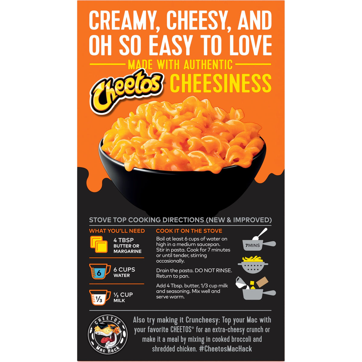 Cheetos Mac N Cheese Pasta with Flavored Sauce Bold & Cheesy Flavor, 5.9 oz Box