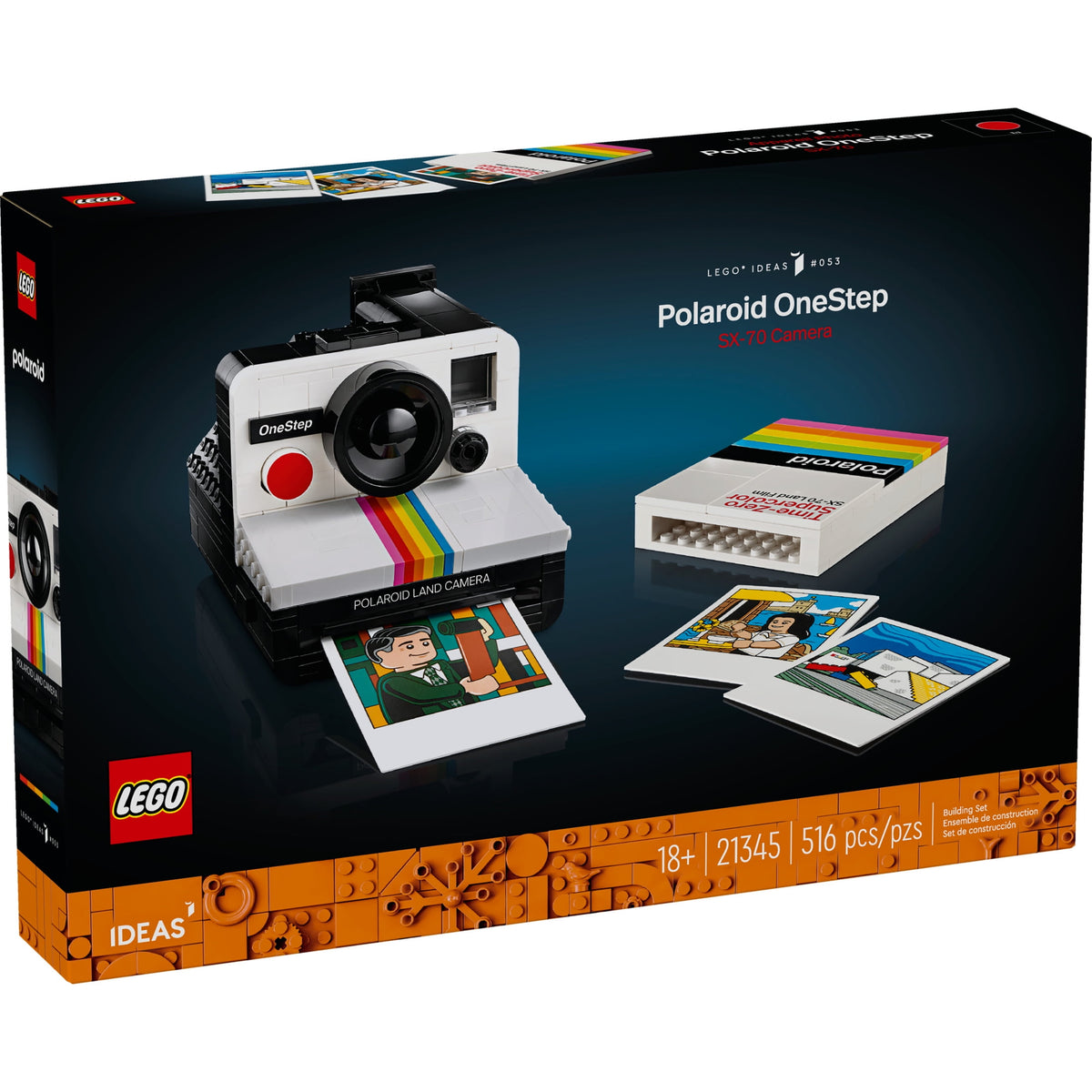 LEGO Ideas Polaroid OneStep SX-70 Camera Building Set 21345, Collectible Display Model