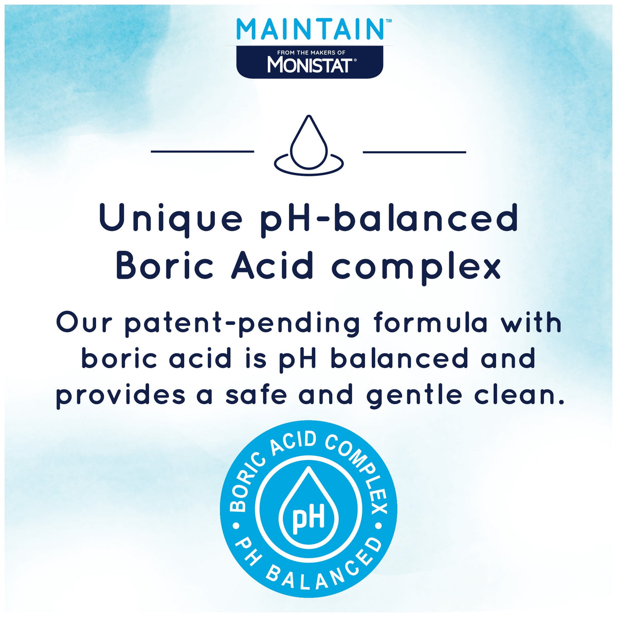 Monistat Boric Acid Feminine Cleanser, Fragrance Free Feminine Wash, 10 Fl Oz, 1 Pack