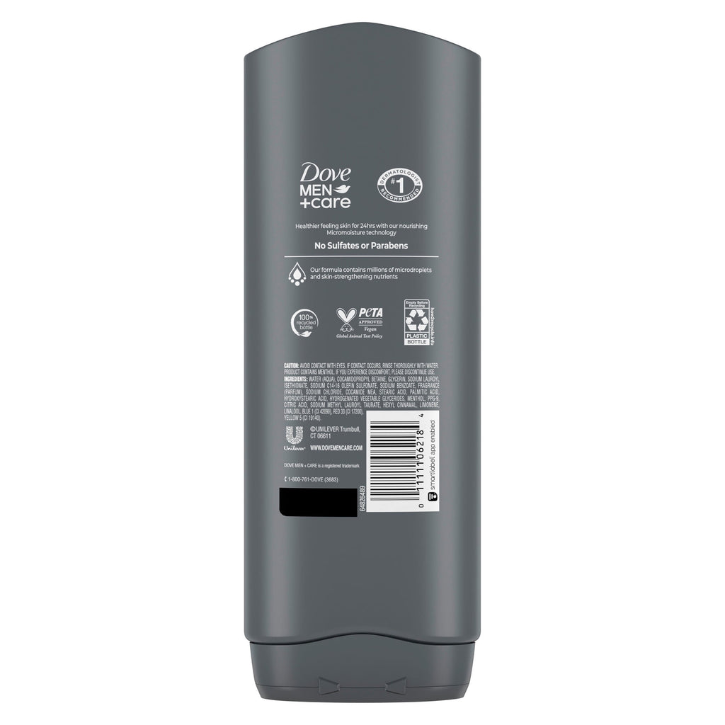 Dove Men+Care  Body and Face Wash Body Wash for Men Refreshing Extra Fresh with 24-Hour Nourishing Micromoisture Technology, 18 fl oz
