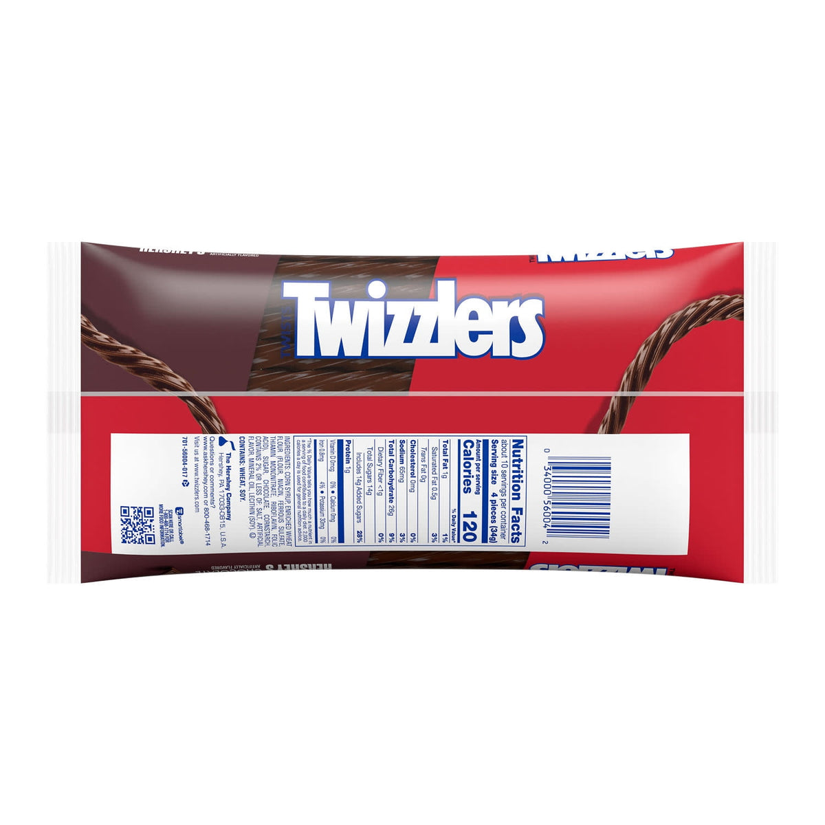 Twizzlers Twists HERSHEY's Chocolate Flavored Licorice Style Chewy Candy, Bag 12 oz