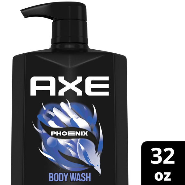 Axe Body Wash 12h Refreshing Scent Phoenix Crushed Mint & Rosemary Men's Body Wash with 100% Plant-Based Moisturizers 32 fl oz Pump