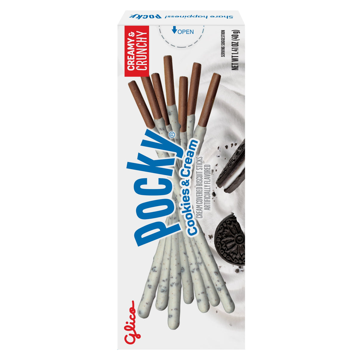 Glico Pocky Biscuit Sticks, Cookies & Cream, 1.41 Oz