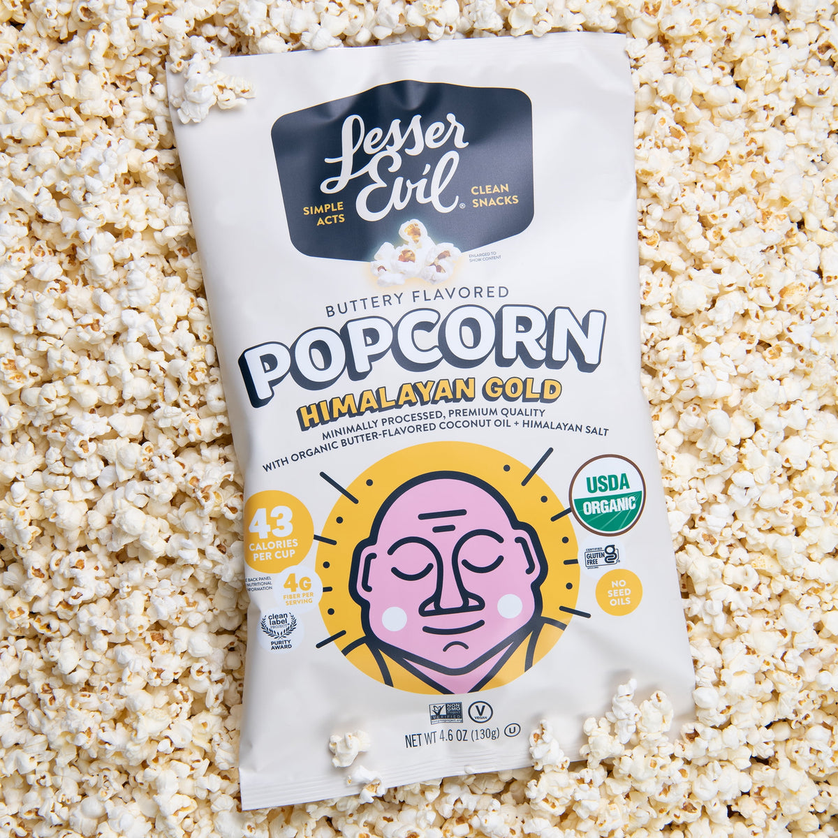 LesserEvil Himalayan Gold Organic Popcorn, 4.6 oz