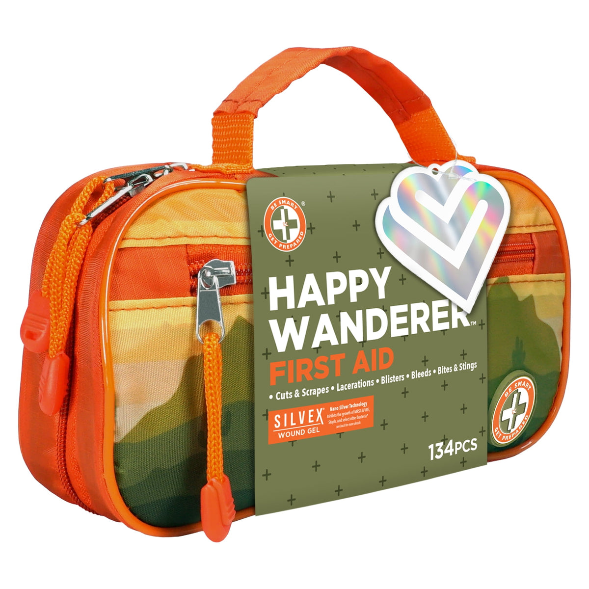 Be Smart Get Prepared Outdoor First Aid - Happy Wanderer, 134 Piece