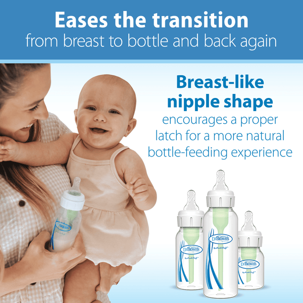 Dr. Brown's Natural Flow Y-Cut, Narrow Baby Bottle Nipple, Ideal for Thicker Liquids, 9m+, 100% Silicone, 6 Pack