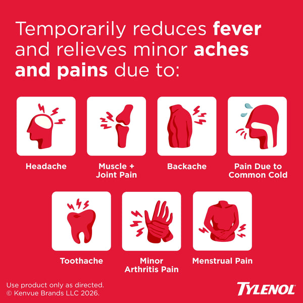 Tylenol Extra Strength Pain Relief Acetaminophen Caplets 500mg, 50 Count