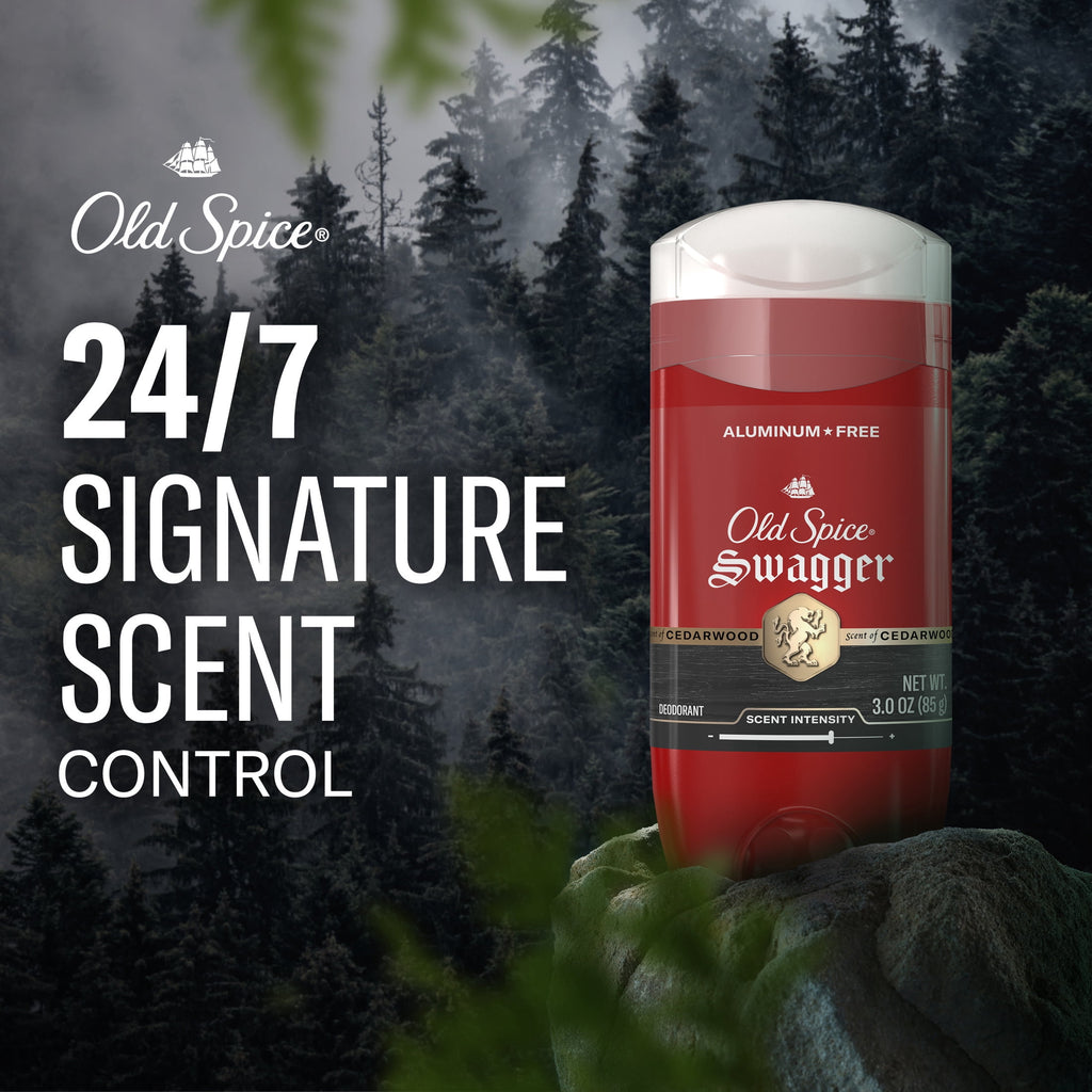 Old Spice Deodorant for Men, Aluminum Free, Swagger, 24/7 Odor Protection, 3.0 oz, 2-Pack