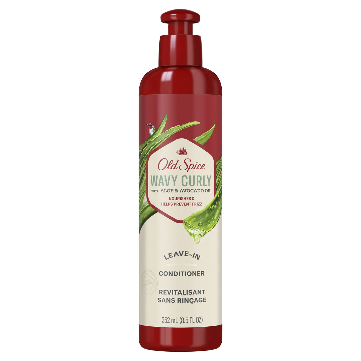 Old Spice Wavy Curly Leave-in Conditioner with Aloe & Avocado Oil, 8.5 fl oz