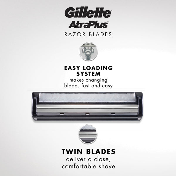 Gillette Atra Plus Mens Razor Blade Refill Cartridges, 10 Ct