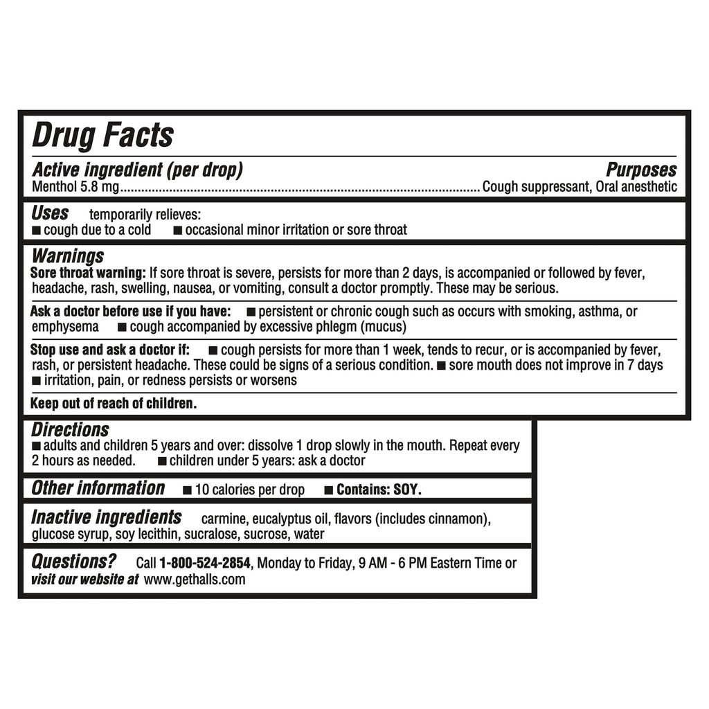 HALLS Cough and Throat Relief Cherry Cough Drops, No Synthetic Dyes, FSA/HSA Eligible, 30 Drops