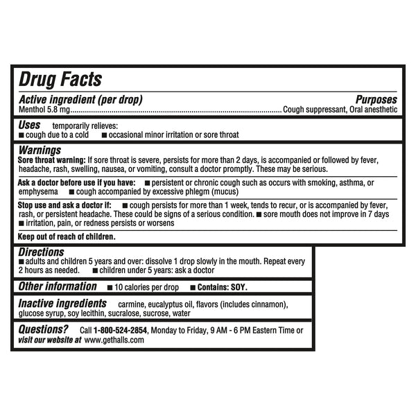 HALLS Cough and Throat Relief Cherry Cough Drops, No Synthetic Dyes, FSA/HSA Eligible, 30 Drops