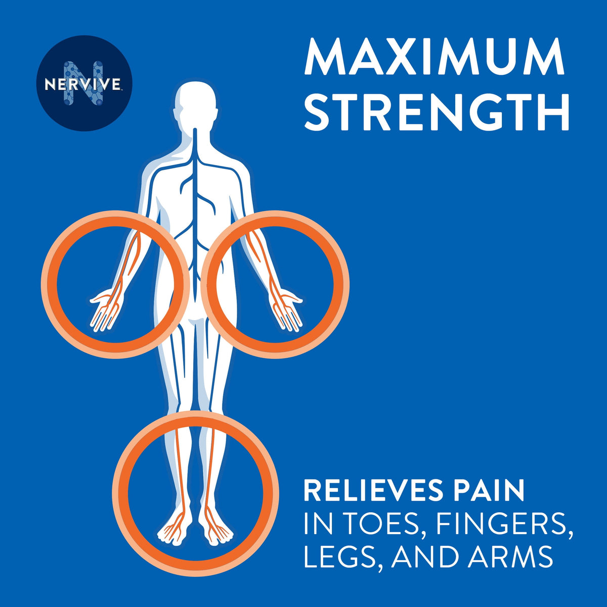 Nervive Pain Relieving Roll On, Max Strength Topical Pain Relief, 2.5 oz