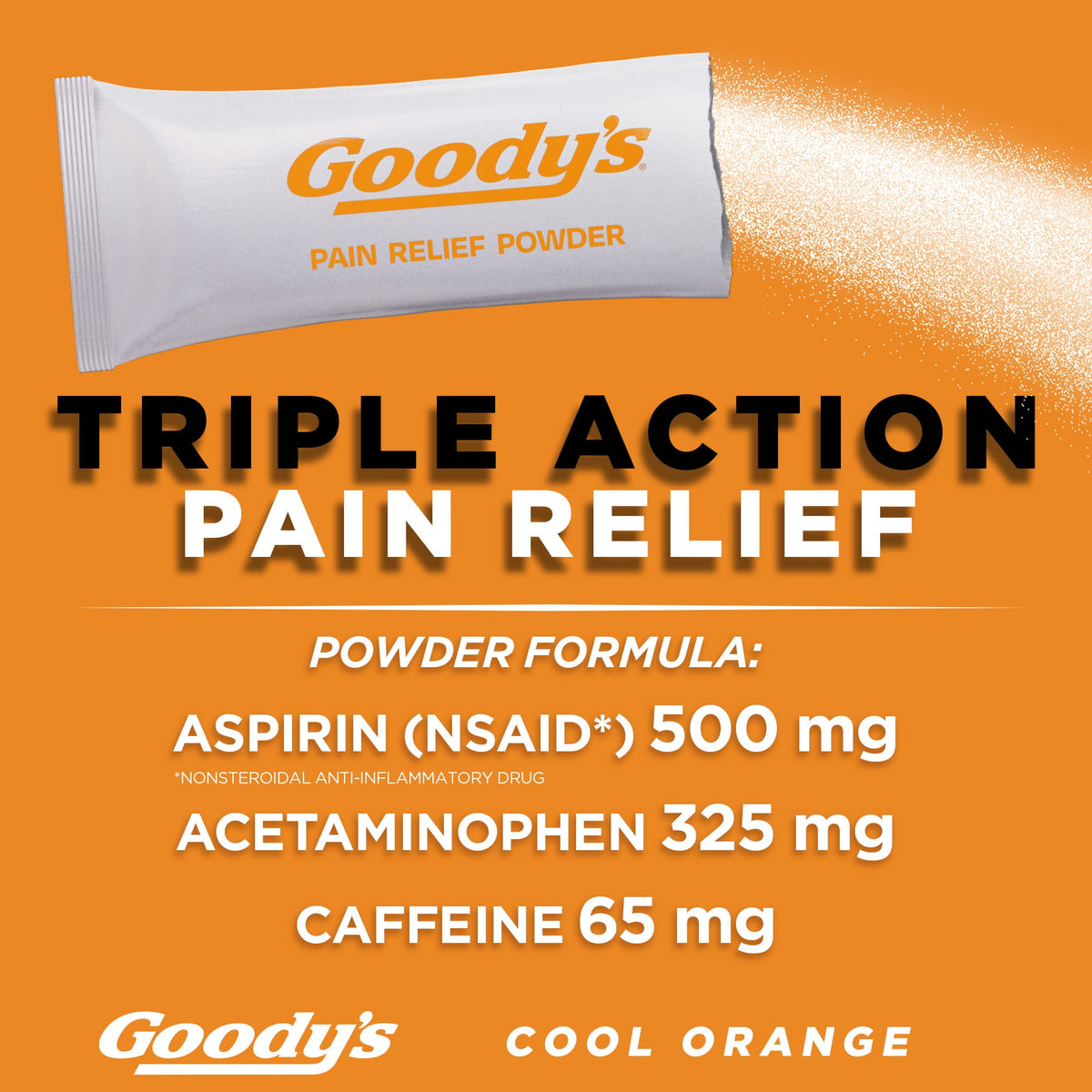 Goody's Extra Strength Headache Powder, Cool Orange Flavor, 24 Powder Sticks