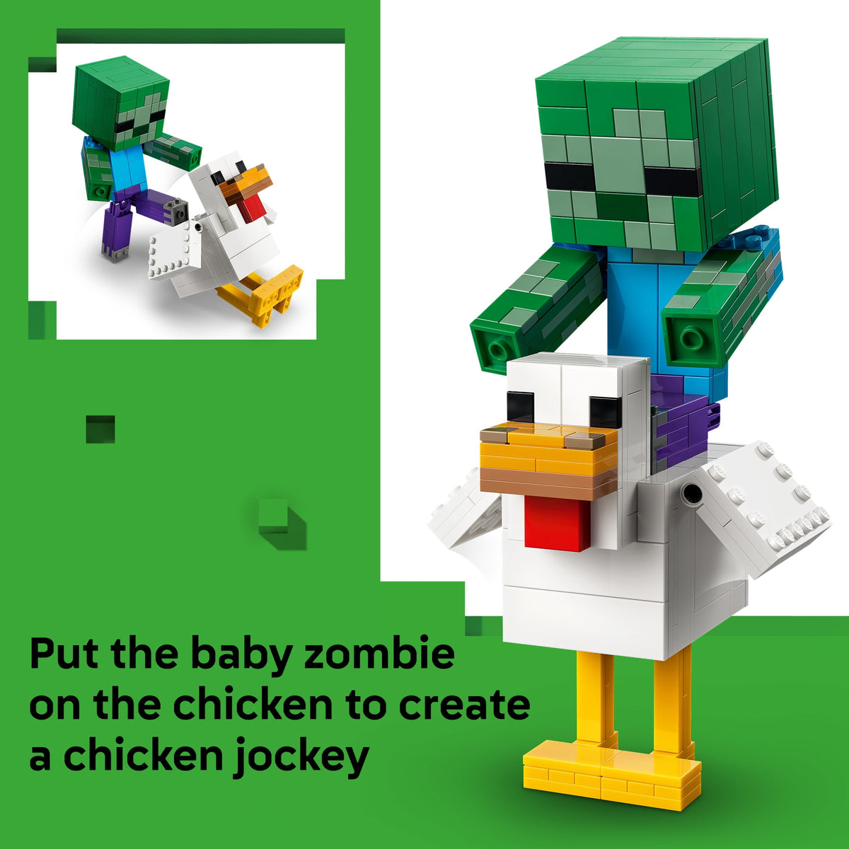 LEGO Minecraft Chicken Jockey Building Toy 21582, Ages 9+