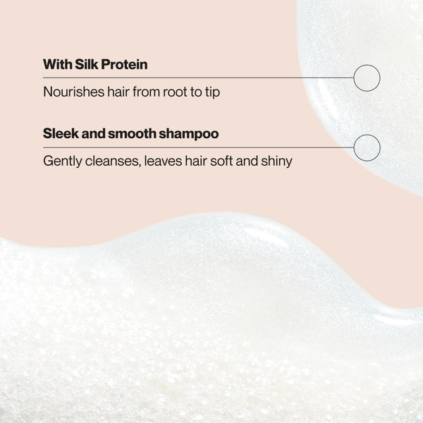Suave Silk Protein Smooth and Sleek Smoothing Shampoo for Frizzy Hair, Anti-Humidity Shampoo, Smooths for Sleek, Shiny Hair, 28 fl oz