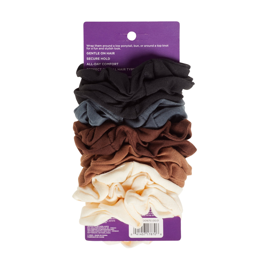 Goody Cotton Hair Scrunchies, Ouchless, Gentle & All Day-Comfort, Assorted Fabric Hair Ties, 12 Ct