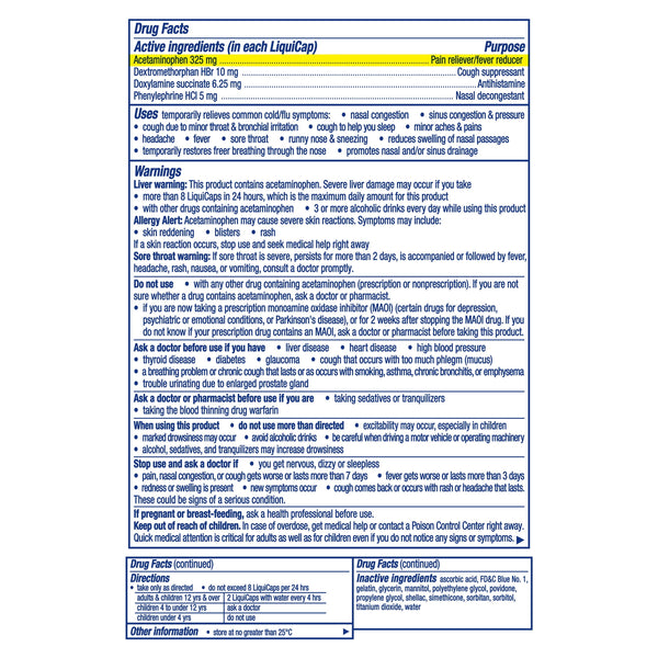 Vicks NyQuil Severe Cold & Flu Liquicaps, Nighttime Cold & Flu Medicine for Adults, 24 Count