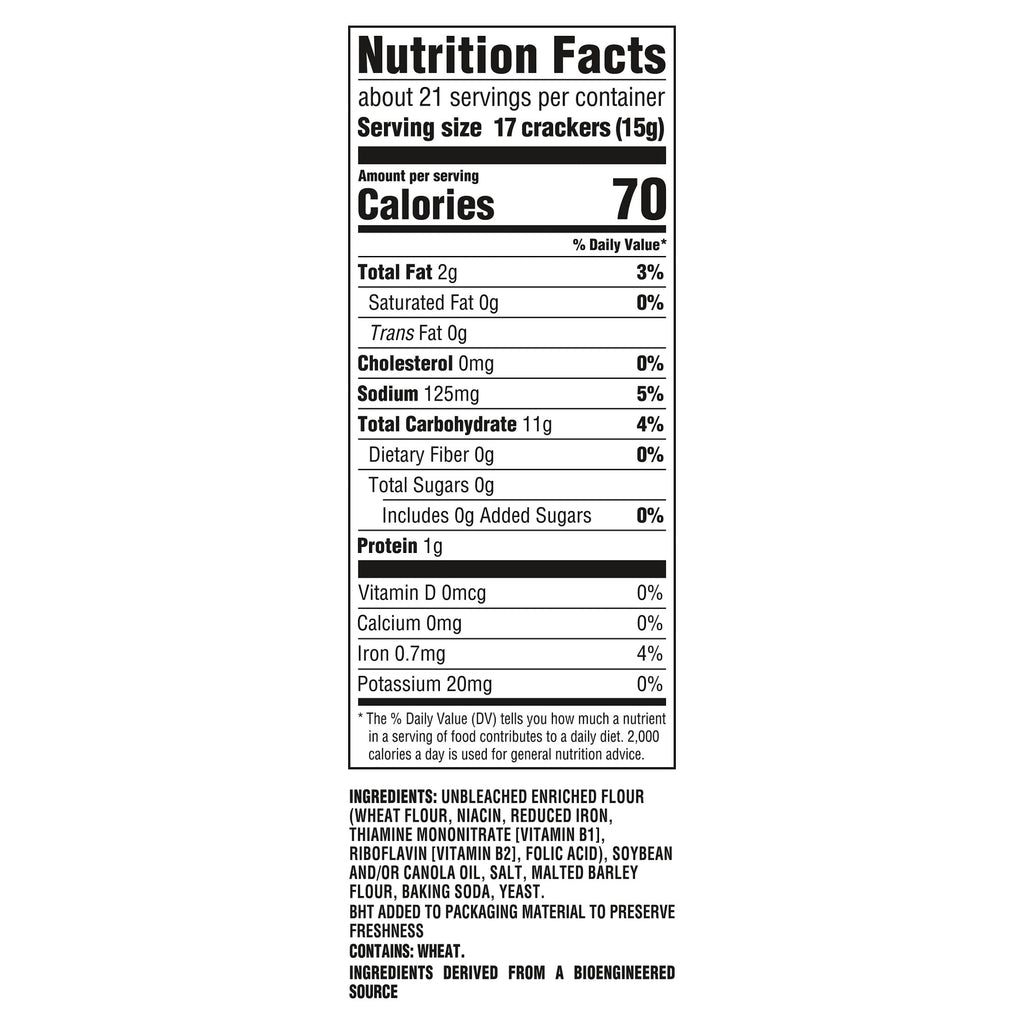 Premium Original Mini Saltine Crackers, Lunch Snacks, 11 oz