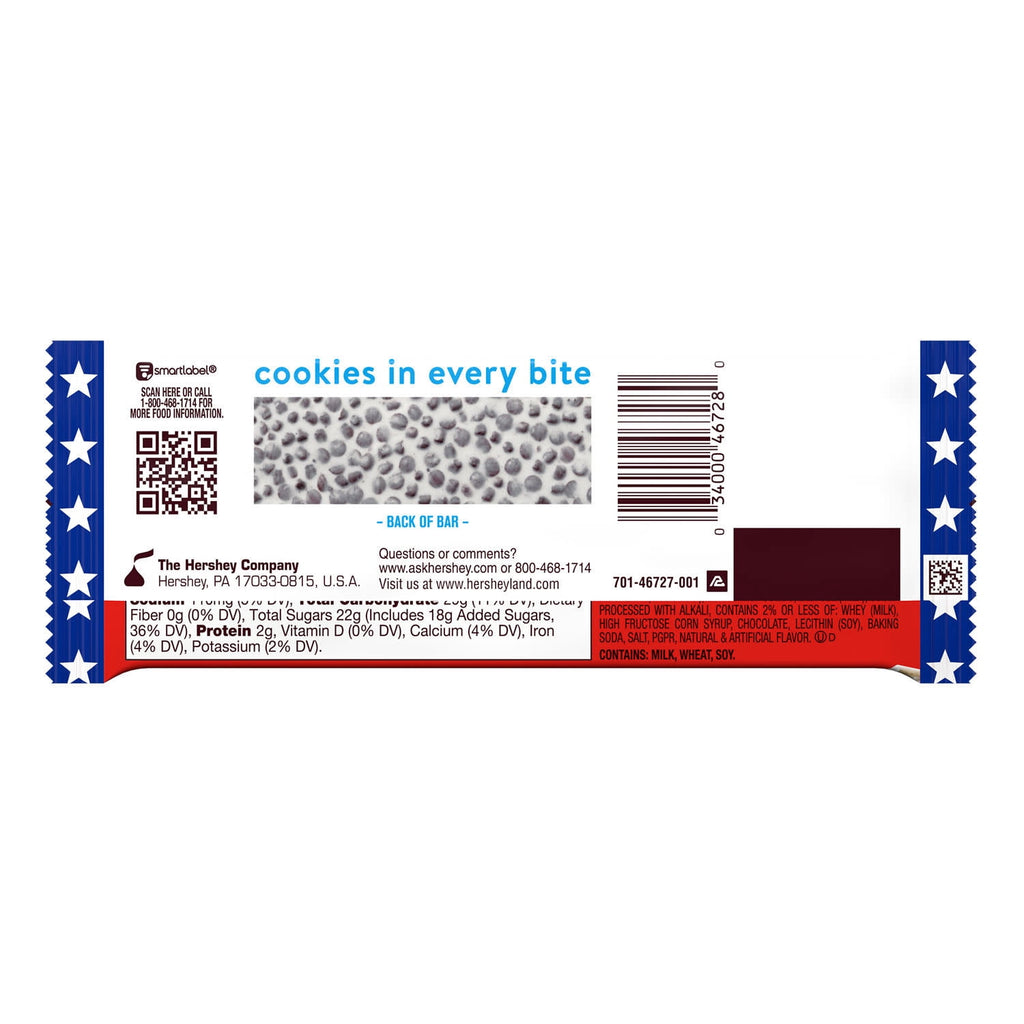 HERSHEY'S Cookies 'n' Creme Patriotic Candy Bar, 1.55 oz