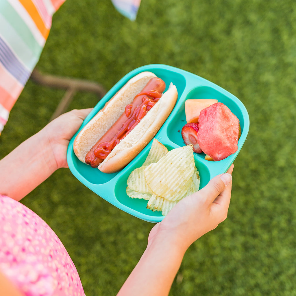 Re-Play Divided Plate 3 pack for Kids - Assorted Colors