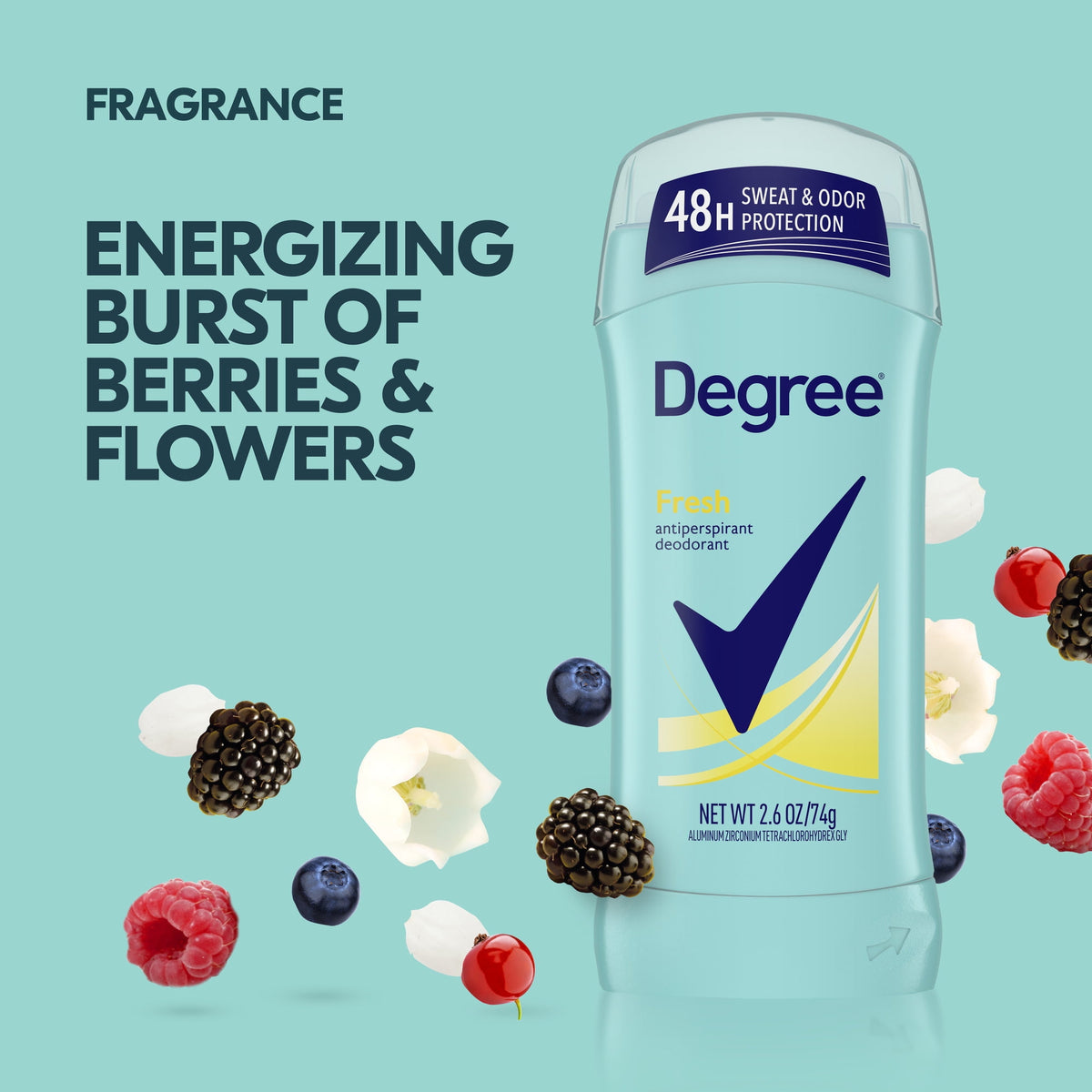 Degree Long Lasting Antiperspirant Deodorant Stick Twin Pack, Fresh, 2.6 oz