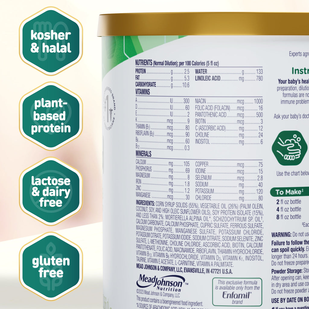 Enfamil ProSobee Soy-Based Concentrate Baby Formula, Lactose & Milk Free, 13 fl oz Can
