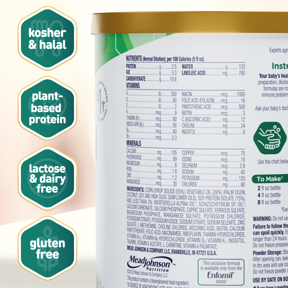 Enfamil ProSobee Soy-Based Concentrate Baby Formula, Lactose & Milk Free, 13 fl oz Can