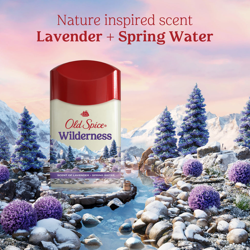 Old Spice Men's Antiperspirant Deodorant, Invisible Solid Stick, Wilderness with Lavender, 2.6 oz