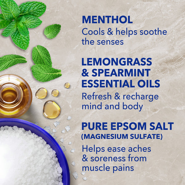 Dr Teal's Epsom Salt Magnesium Soak, Pre & Post Workout with Menthol, 3 lbs
