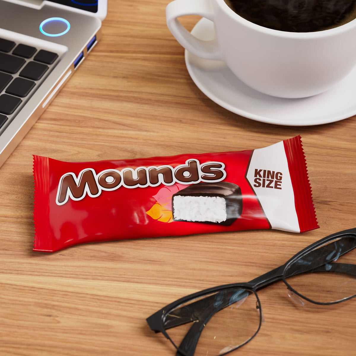 Mounds Coconut and Dark Chocolatey King Size Candy, Bars 3.5 oz, 4 Pieces