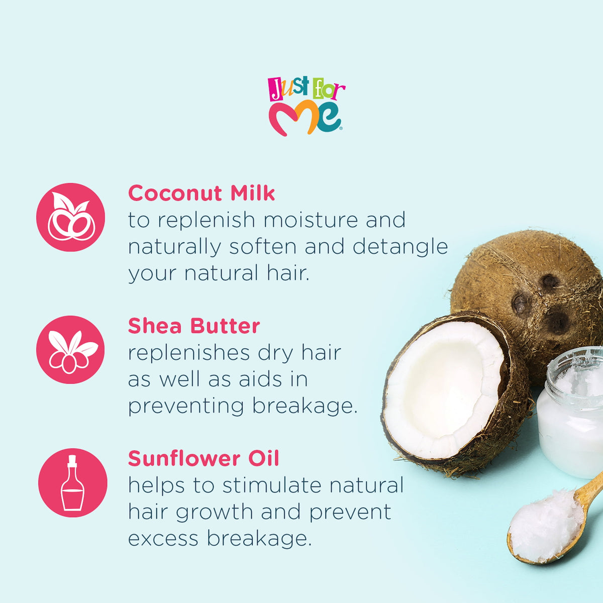 Just For Me By Soft & Beautiful Natural Hair Milk Curl Lotion, 8 fl oz, Tames Curly, Frizzy Hair