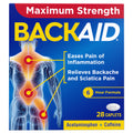 Backaid Maximum Strength Back & Sciatica Pain Reliever, 6-Hour Formula, 28 Count