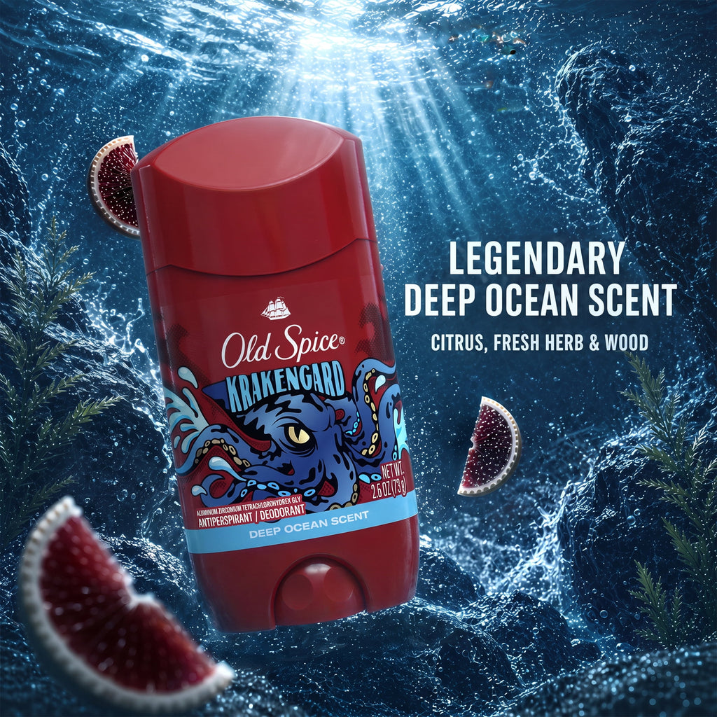 Old Spice Antiperspirant Deodorant for Men, Invisible Solid Stick, Krakengard, 2.6 oz
