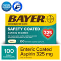 Bayer Aspirin Regimen 325mg Enteric Coated Tablets, 100 Count