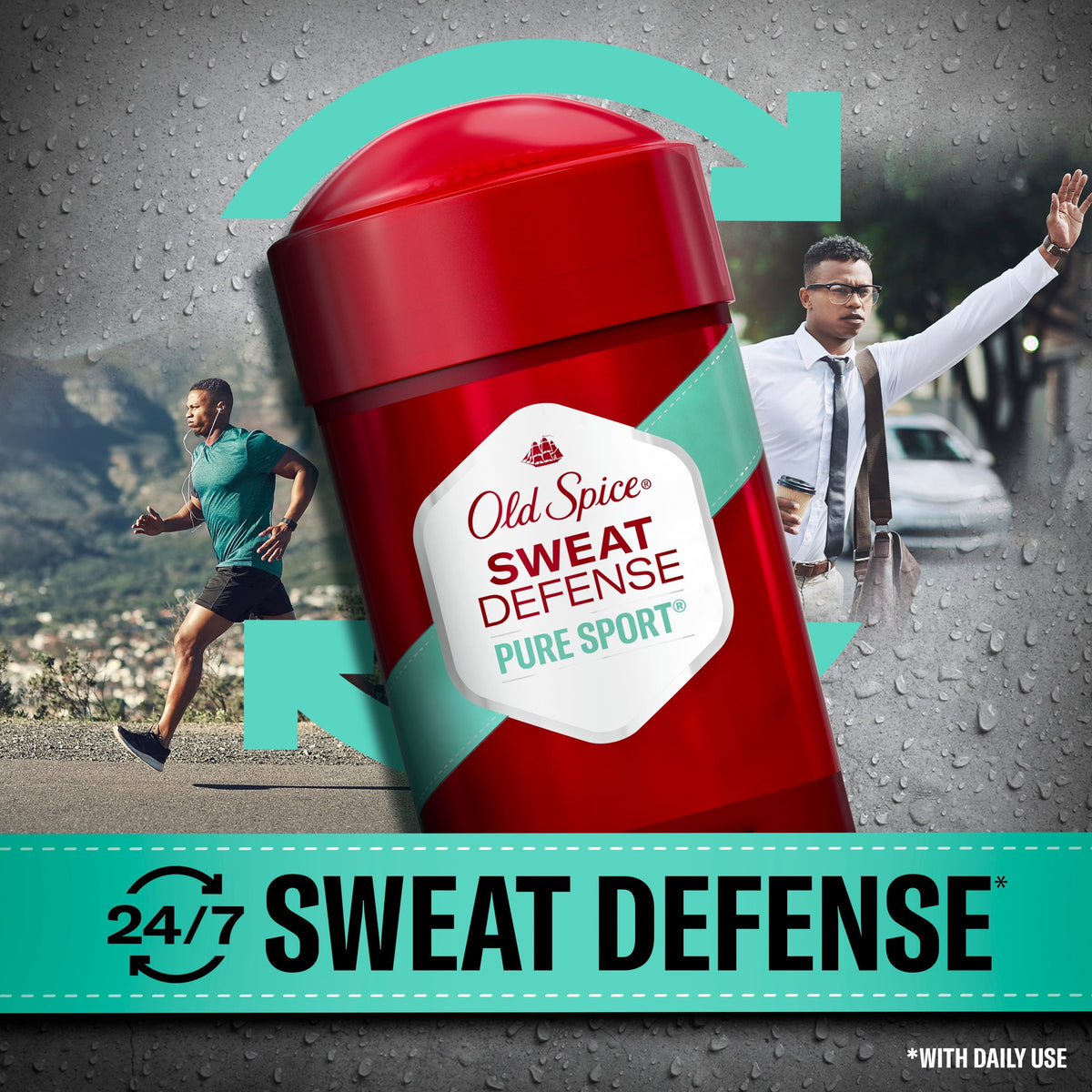 Old Spice Deodorant for Men, Antiperspirant, Pure Sport, 24/7 Sweat Defense, 2.6 oz