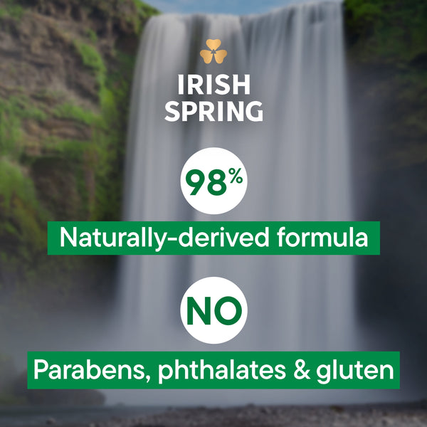 Irish Spring Original Deodorant Bar Soap for Men, With Flaxseed Oil, 3.7 oz Bar (4 Pack)
